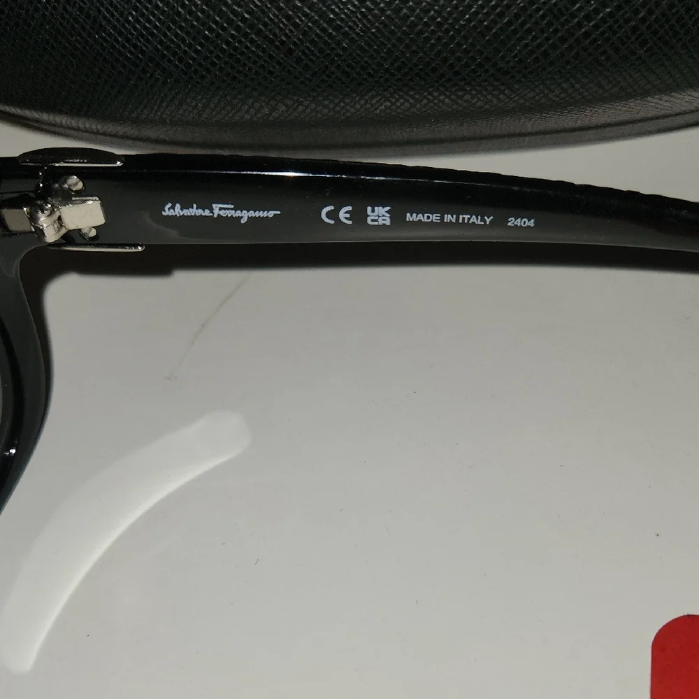 Salvatore Ferragamo Black Frame Sunglasses with Brown Gradient Lenses - Picture 3 of 6